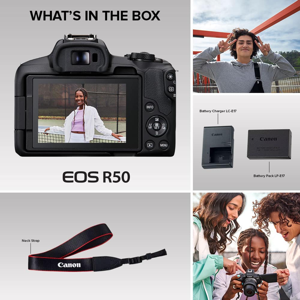 Canon - EOS R50 4K Video Mirrorless Camera (Body Only) - Black