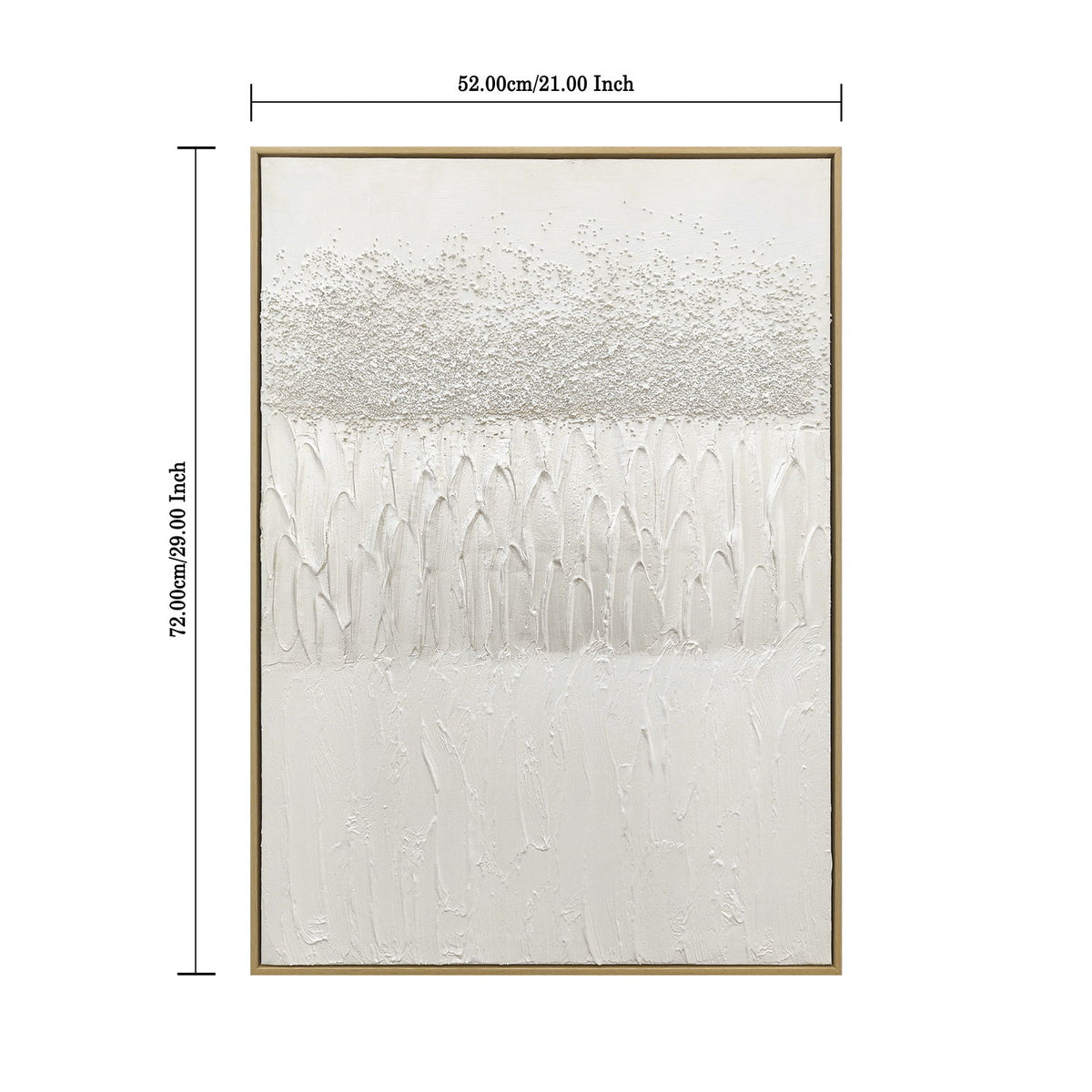 Arte de pared abstracto enmarcado, pintura sobre lienzo con textura gruesa y detalles de piedra (juego de 2) - Blanco antiguo