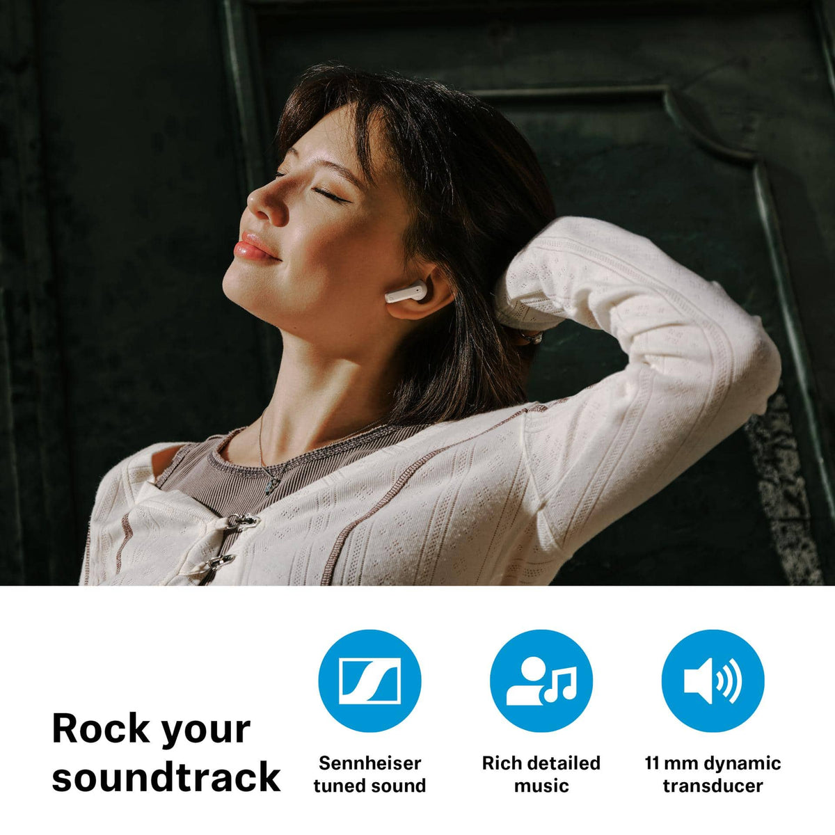 Sennheiser - ACCENTUM Open Wireless Earbuds - In Ear Buds with Open Design, Dynamic Sound and Bluetooth 5.3 - Cream