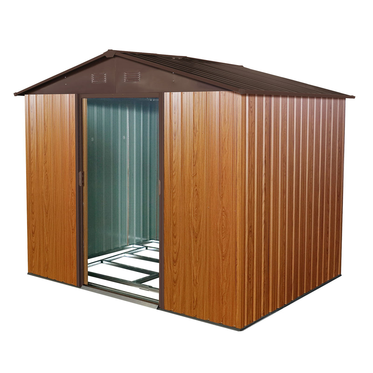 Outdoor Metal Storage Shed With Floor Base