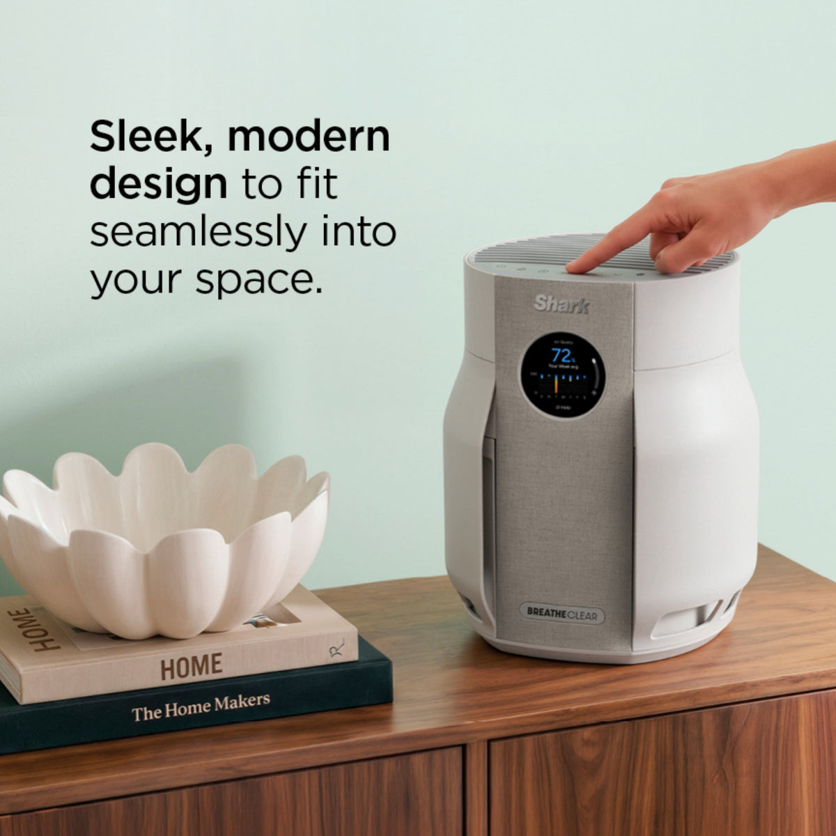 Shark - BreatheClear Compact Pro Air Purifier with NeverChange, 300 sqft - Dove