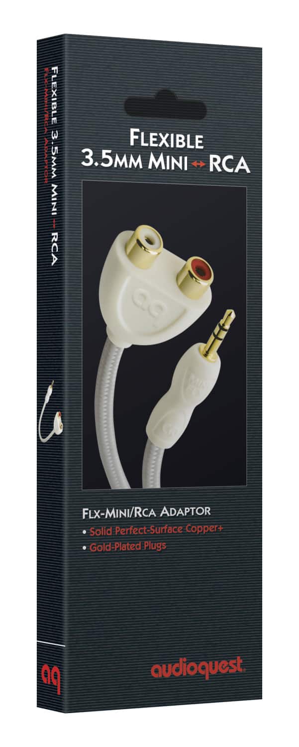 AudioQuest - FLX-Mini > RCA Adaptor - Flexible 3.5mm Mini > RCA - White