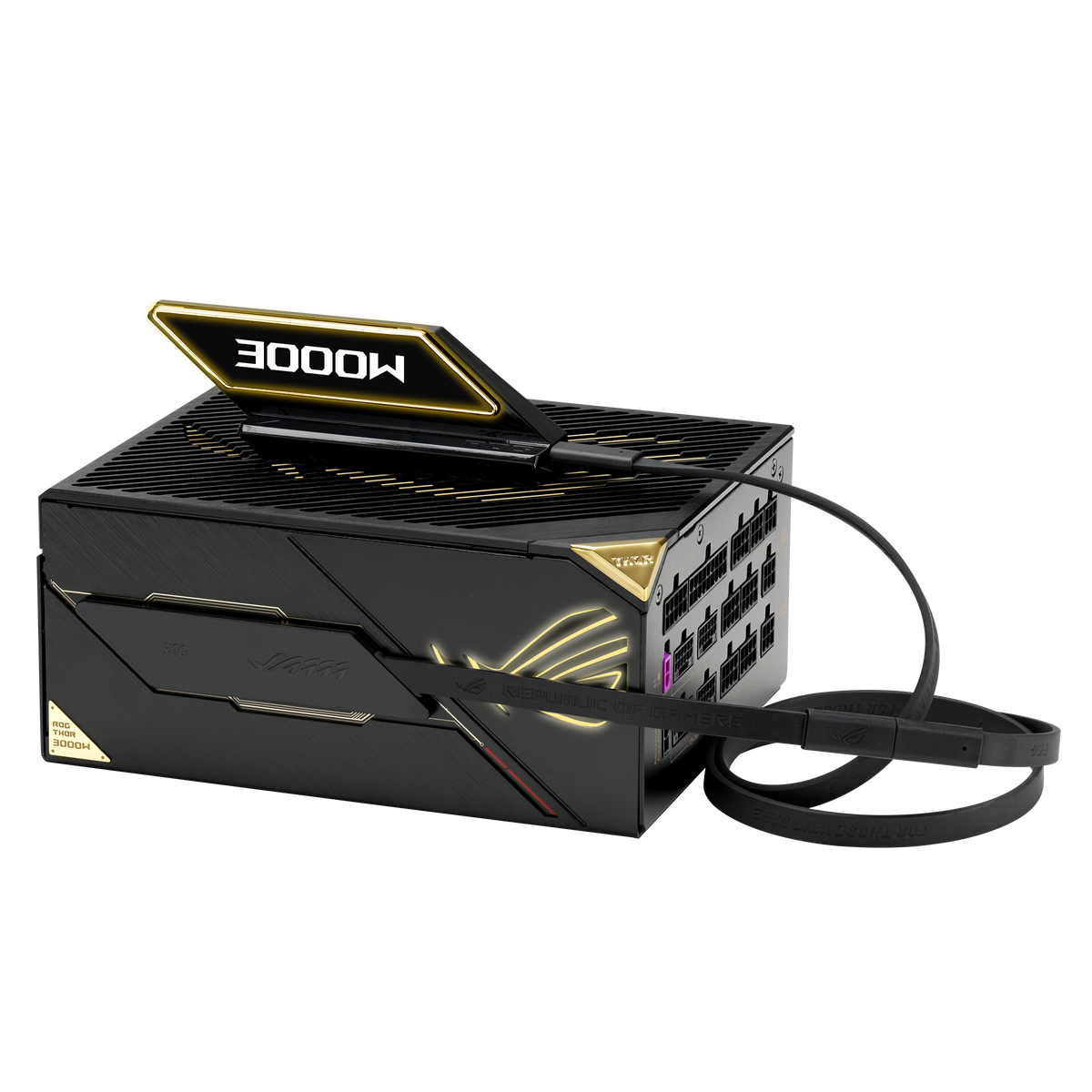 ASUS - ROG Thor 3000W 80 Plus Titanium Fully Modular ATX 3.1 PCIe 5.1 Power Supply with Dual-Voltage Adaptive Design - 20th Edition