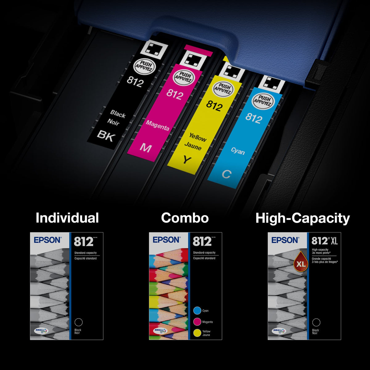Epson - T812 3 - Pack Standard Capacity Multi Ink Cartridges - Cyan/Magenta/Yellow