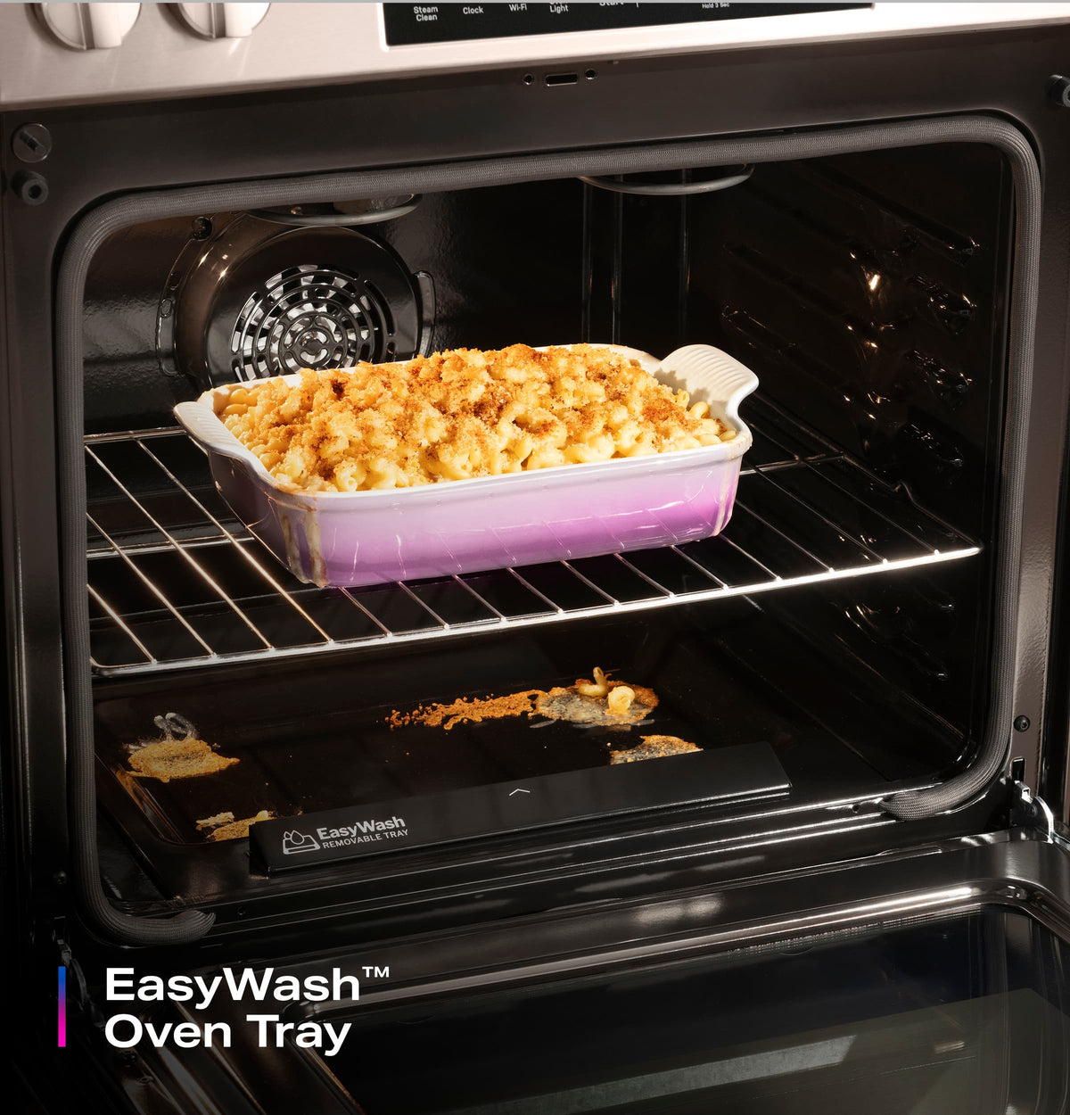 GE Profile - 30 in. Wide 4 Elements 5.3 Cu. Ft. Slide-In Electric Induction Convection Range with Air Fry and EasyWash Oven Tray - Stainless Steel