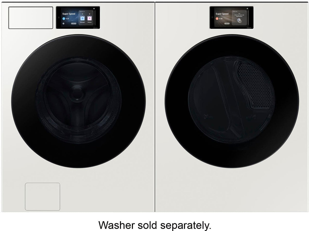 Samsung - 7.6 cu. ft. Bespoke AI Ultra Capacity Front Load Electric Dryer with AI Home and AI OptiDry+ - Ivory