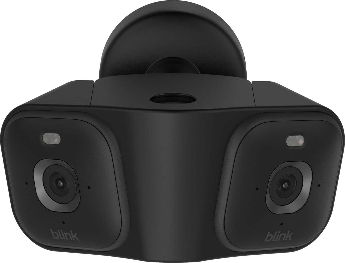 Blink - Arc – Hard Wired Panoramic Vision, 180° coverage, Mini 2K+ dual-camera security, single power source – 2 cameras - Black