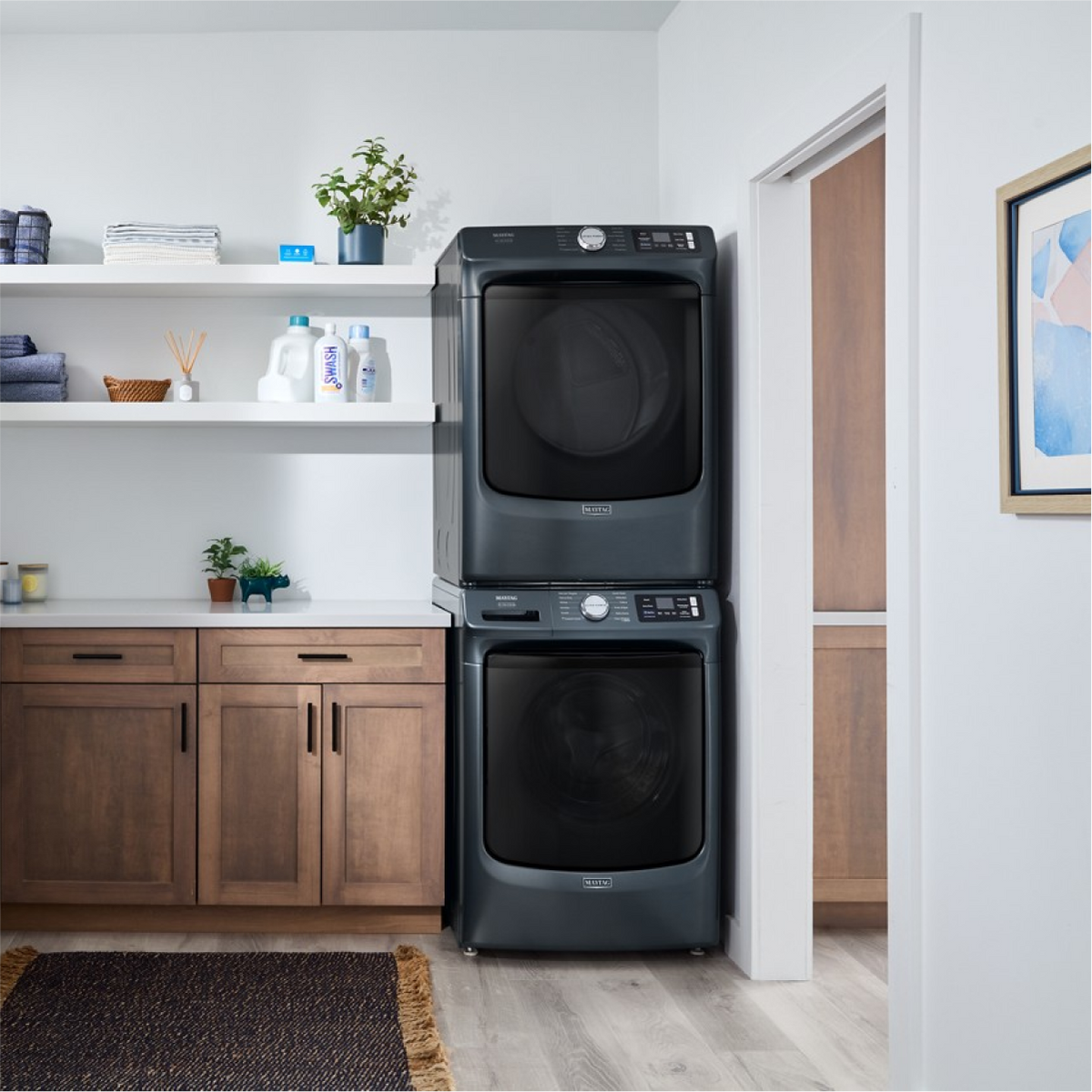 Maytag - 5.0 Cu. Ft. High-Efficiency Smart Front Load Washer with Steam and Pet Pro System - Midnight Steel