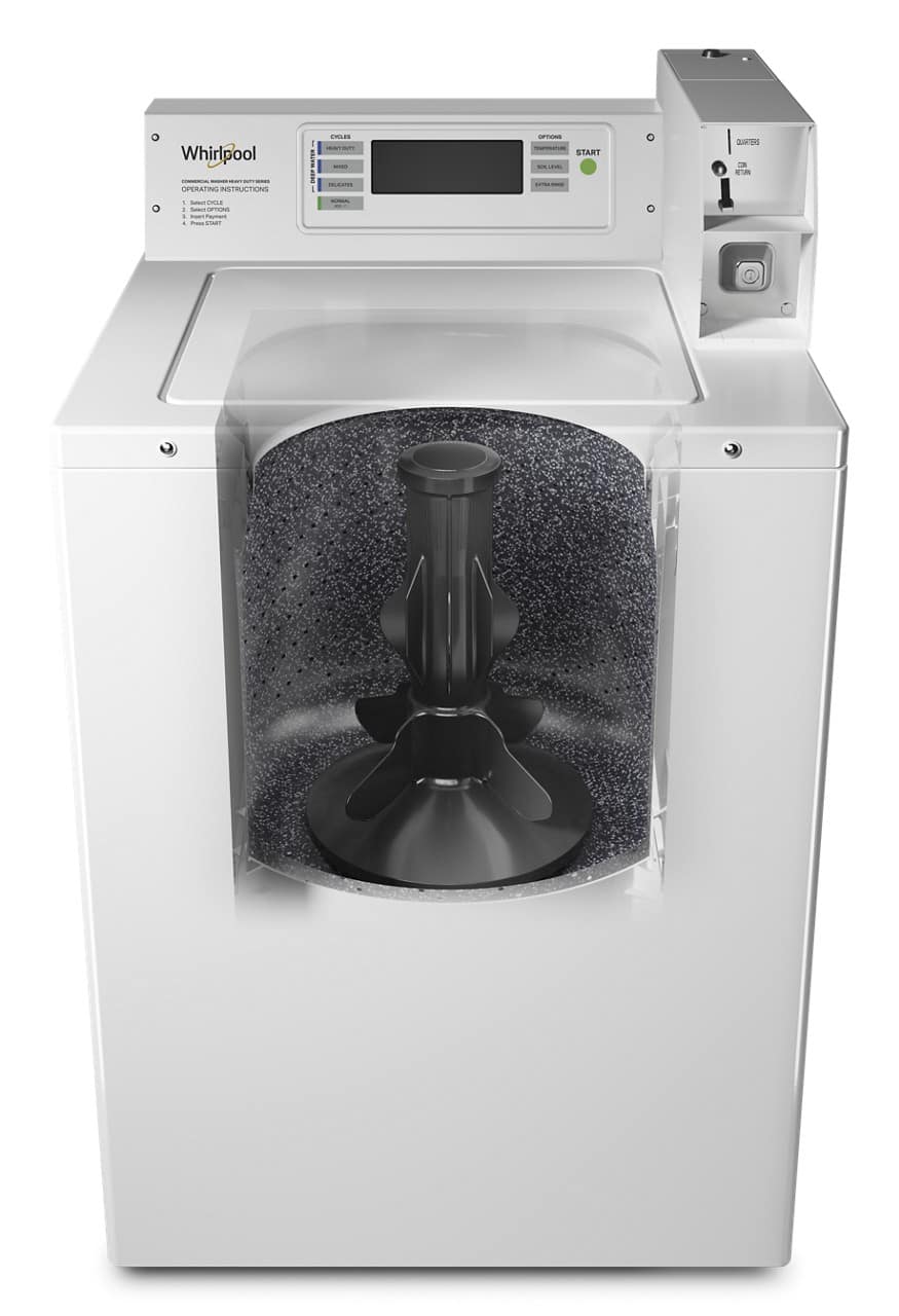 Whirlpool - 3.3 Cu. Ft. Commercial Top-Load Washer with Factory-Installed Coin Drop and Coin Box - White