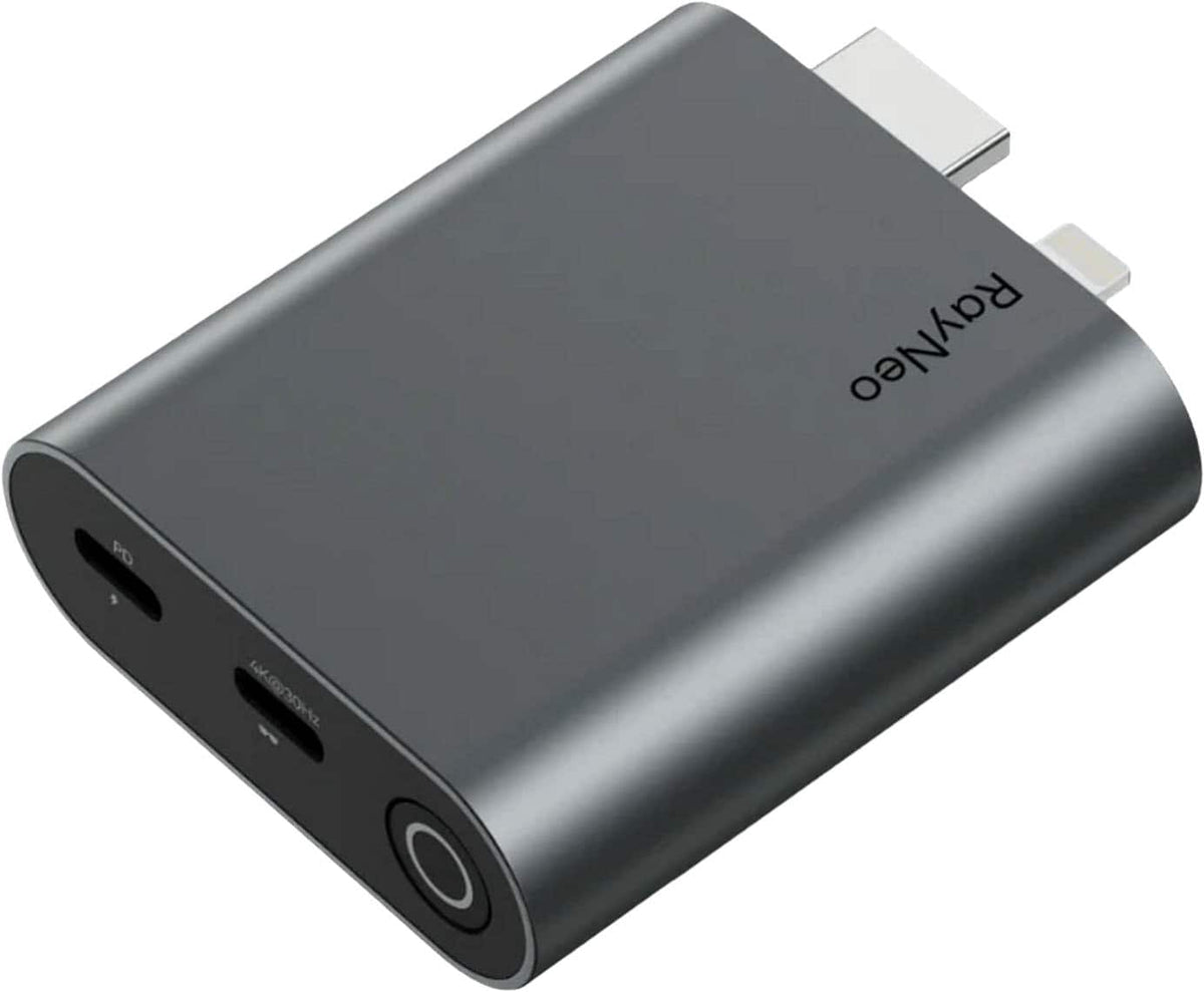 RayNeo - HDMI 2.0 to Type-C and Charging Adapter for AR Glasses - Black