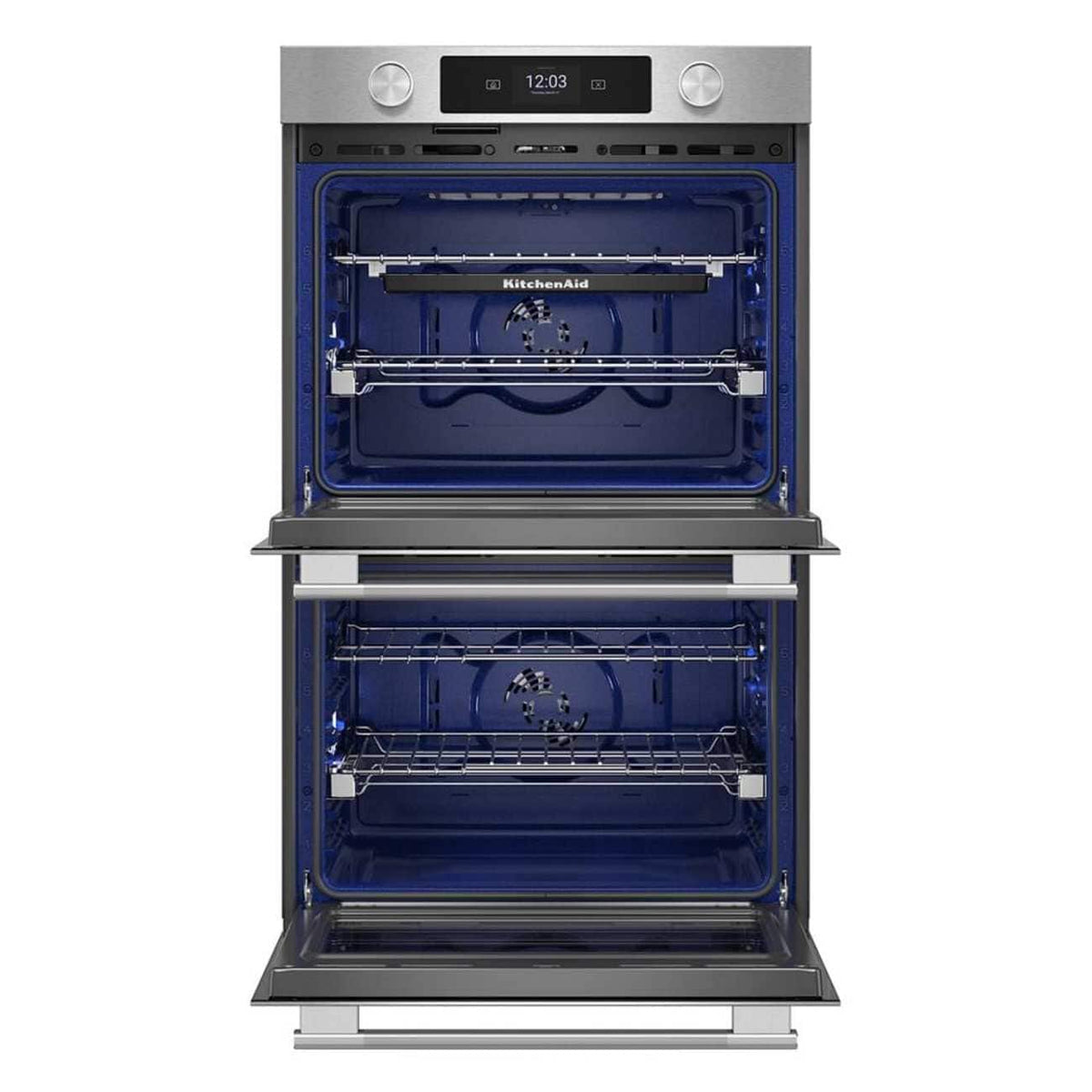 KitchenAid - 30" Smart Built-In Electric Double Wall Oven with Assisted Cooking Modes - Stainless Steel
