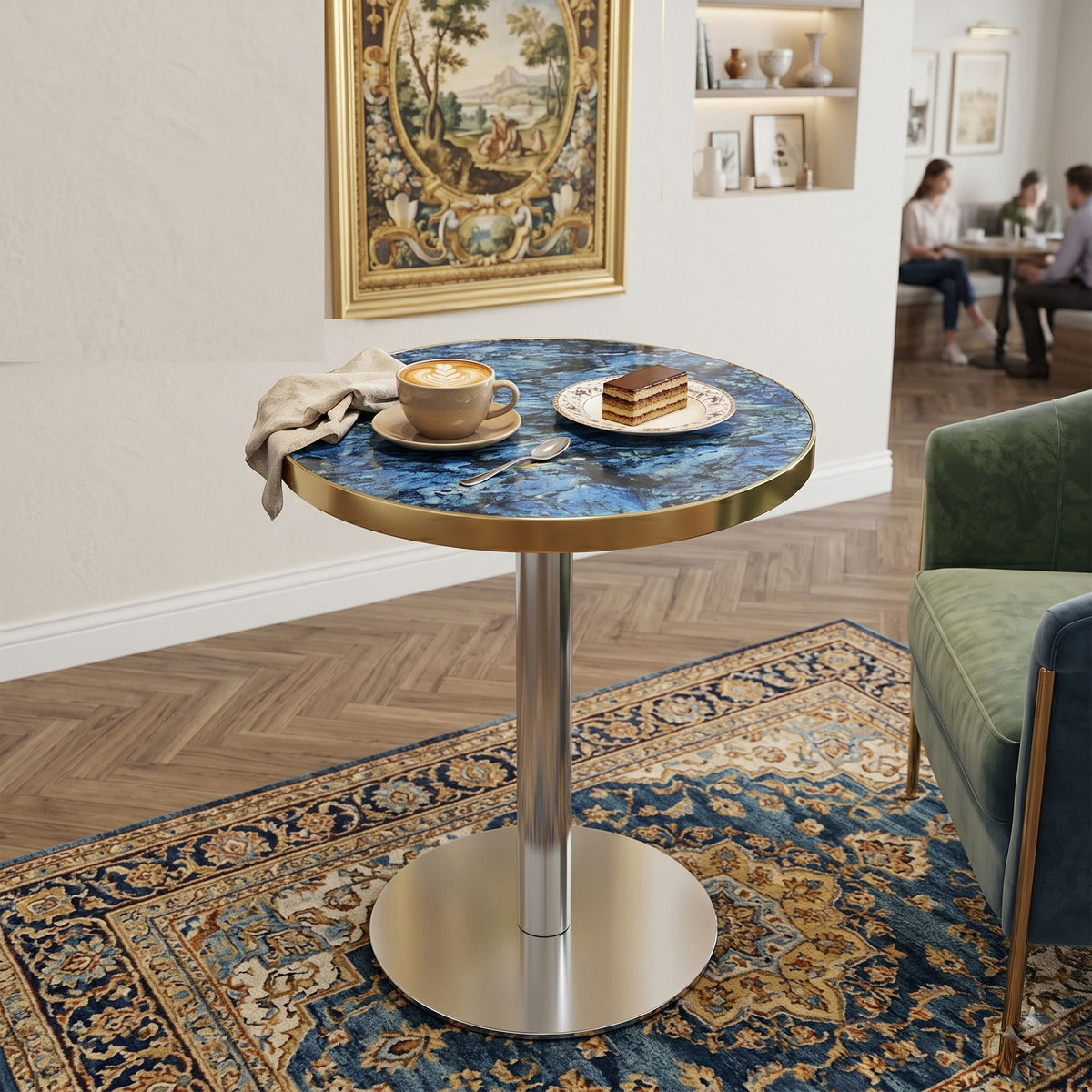 Mesa de bistró redonda moderna y elegante