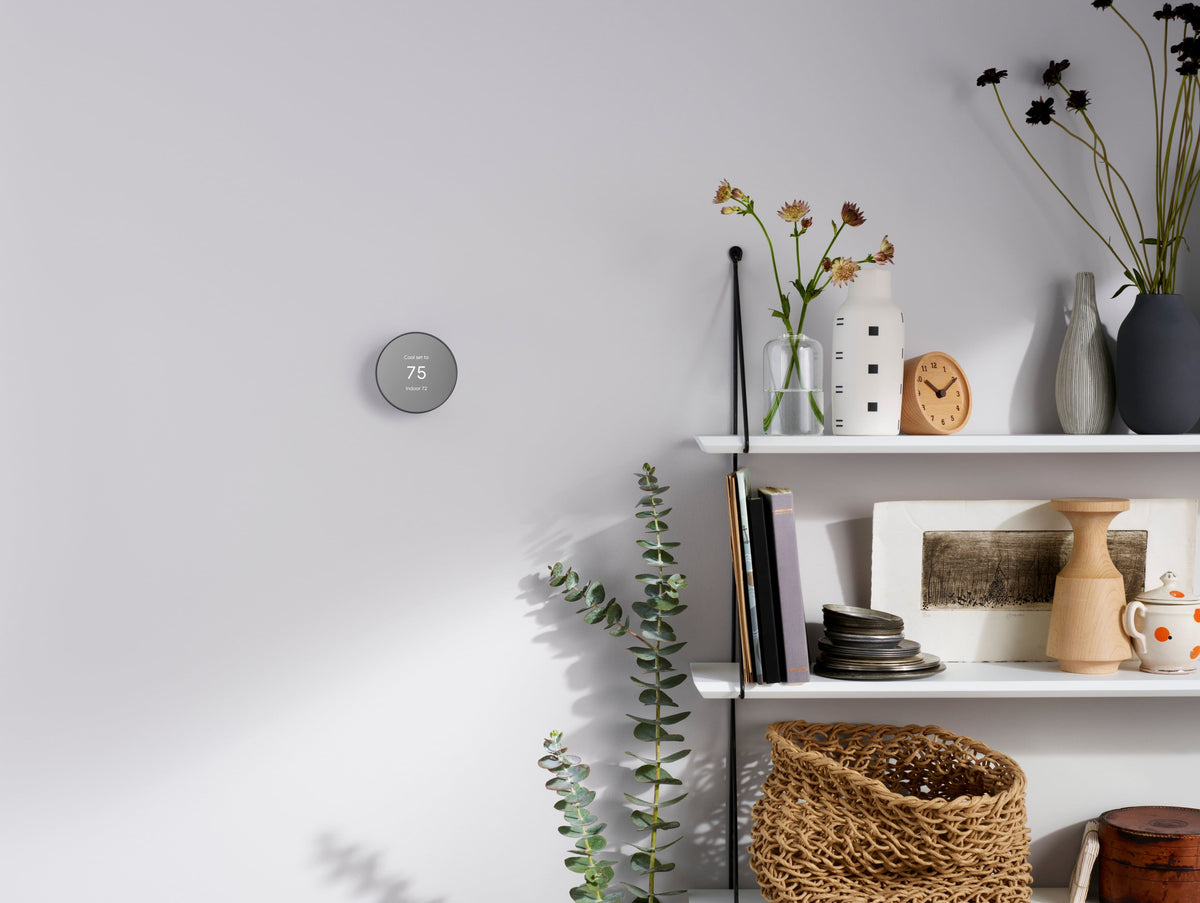 Google - Nest Thermostat - Programmable Wi-Fi Smart Thermostat - Charcoal