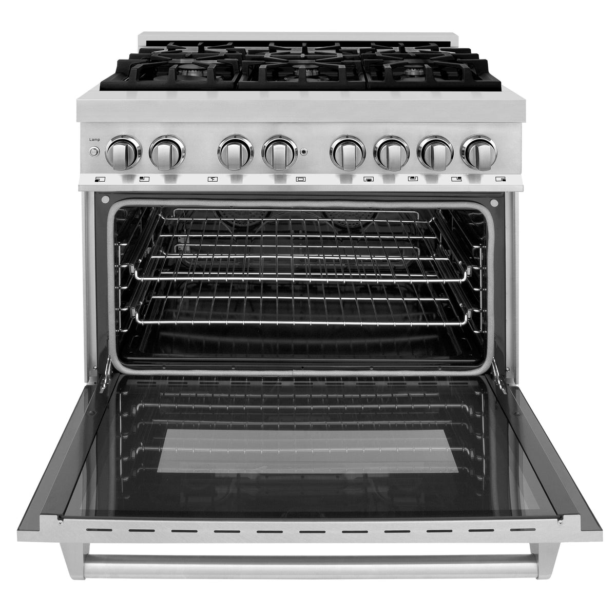 ZLINE - 36 in. Wide 6 Burner 4.6 cu. ft. Freestanding Legacy Dual Fuel Range in  Stainless Steel w/ Satin Stainless Steel Door - Stainless Steel