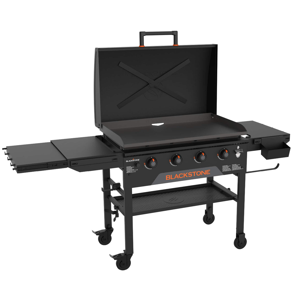 Blackstone - Original 36-in. Outdoor Omnivore Griddle with Hood and Folding Shelves - Black