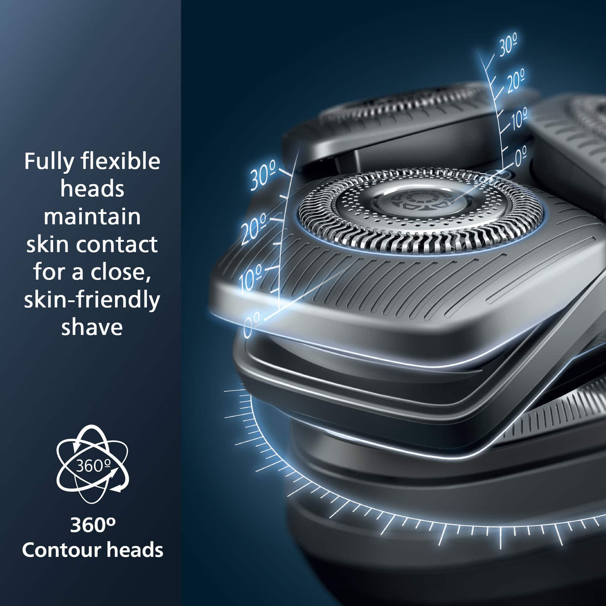 Philips Norelco - Rechargeable Electric Shaver 9600 with Extra Shave Heads Included S9507/87 - Black
