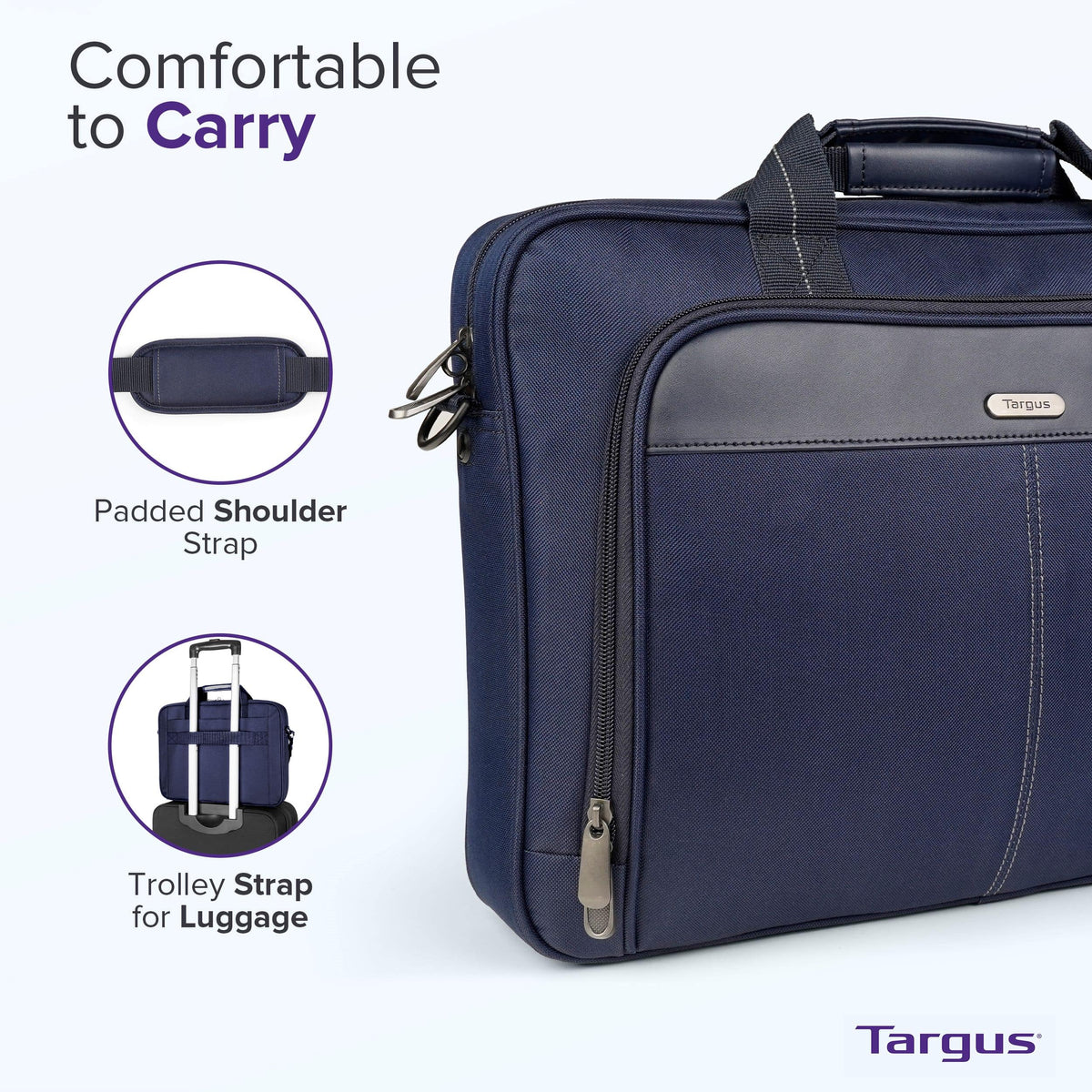 Targus - 15–16” Classic Slim Briefcase - Blue