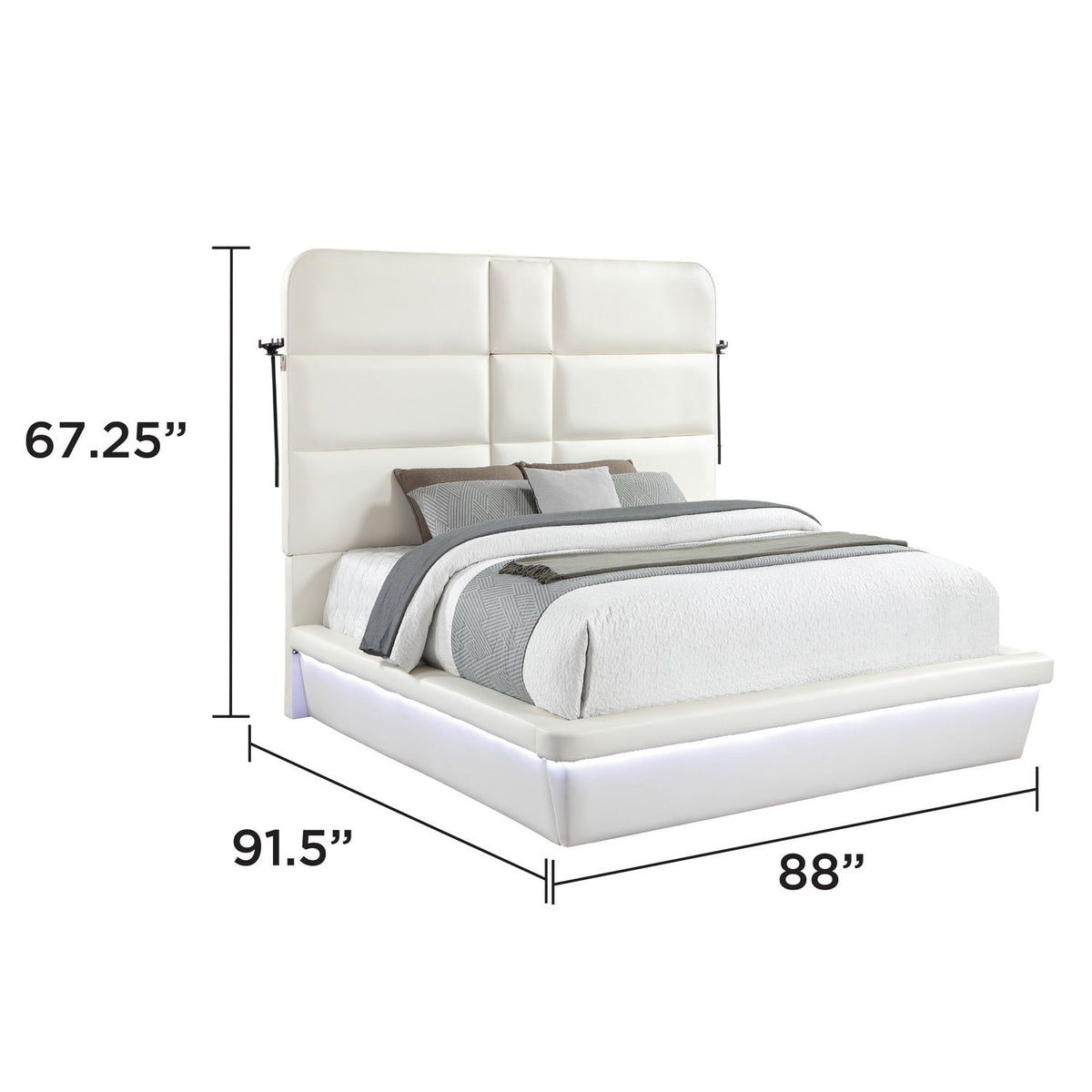 Futura - Cama tapizada con cabecero alto
