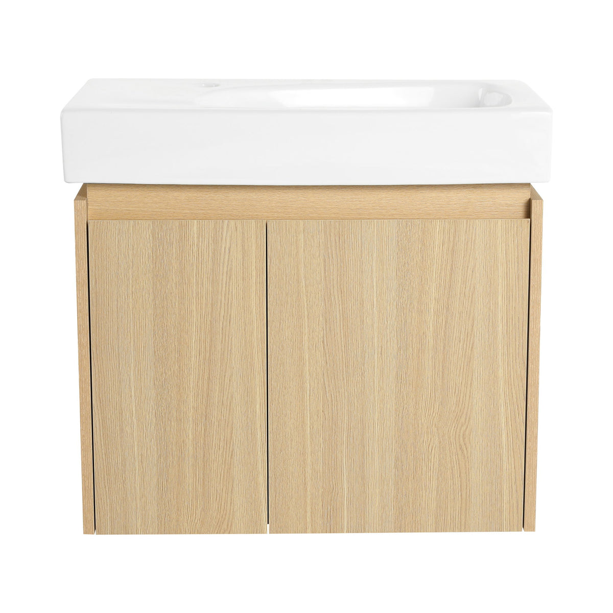Mueble de baño moderno con lavabo cerámico, combinado con lavabo flotante de pared, armario de almacenamiento
