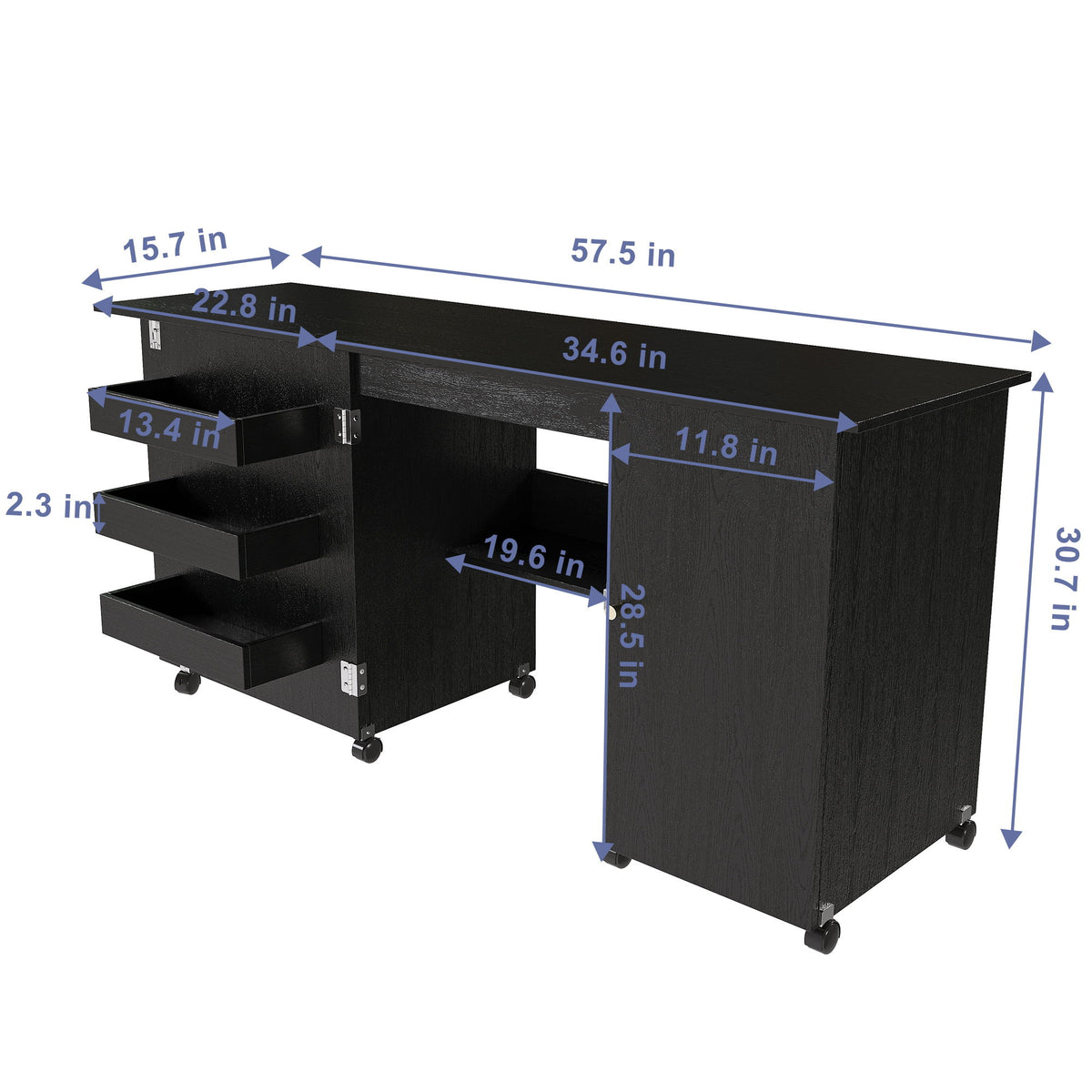 Mesa de costura plegable con ruedas bloqueables