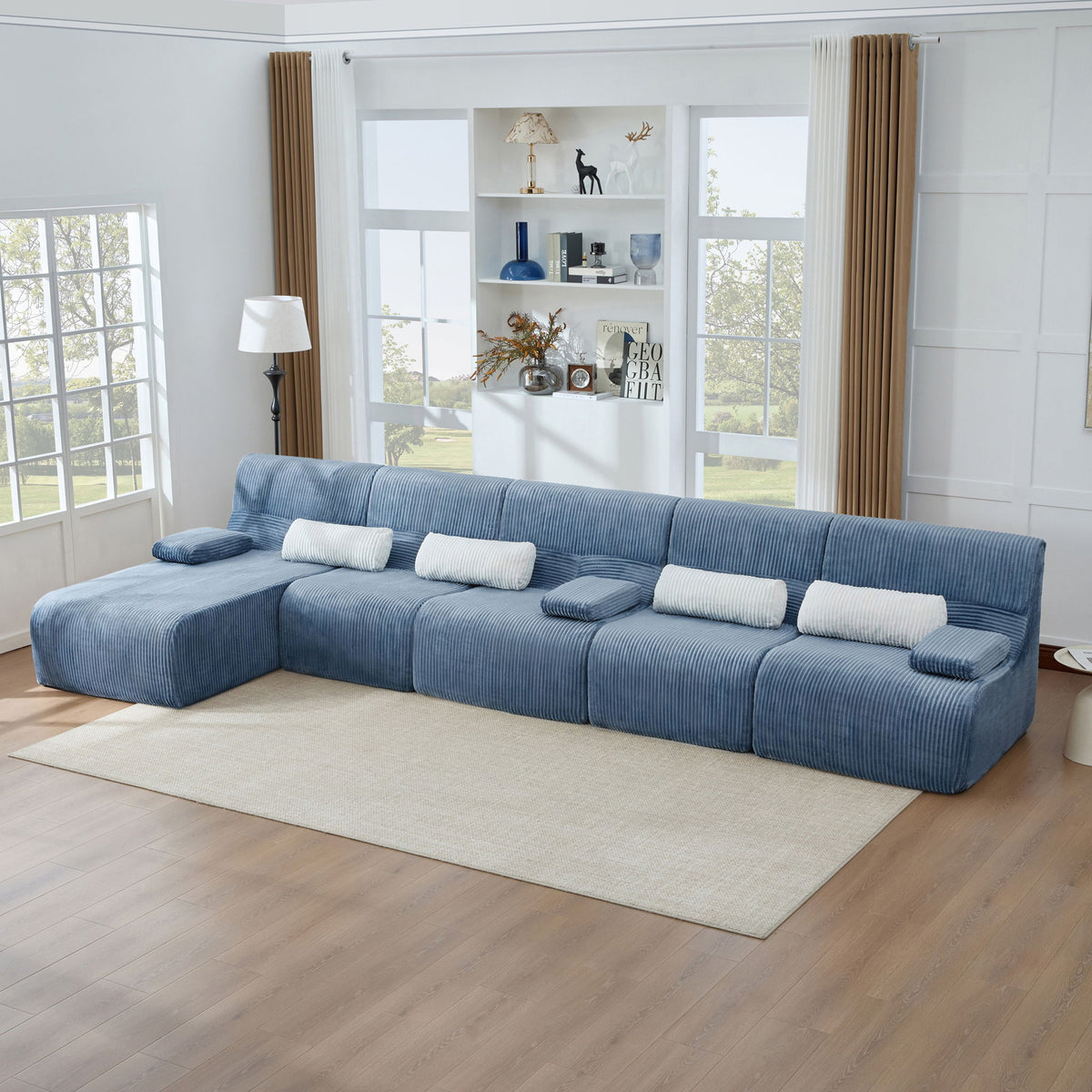 Sofá seccional de gran tamaño, asientos para sala de estar con diseño modular