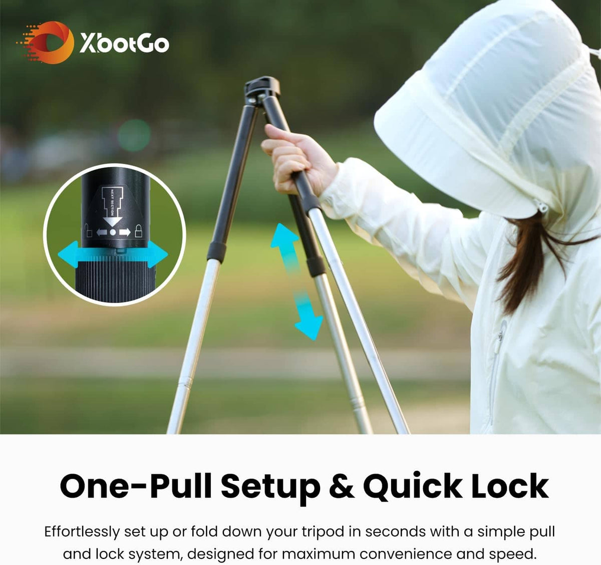 XbotGo - T1 3.77ft Tripod - Black