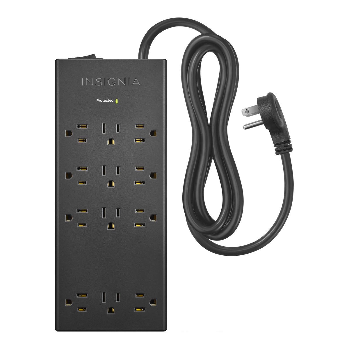 Insignia™ - Surge Protector for Home/Office with 12 AC Outlets, 6-foot cord, and 3,600 joules of surge protection - Black