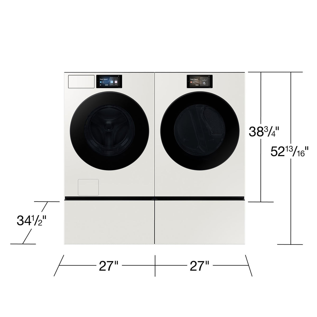 Samsung - 7.6 cu. ft. Bespoke AI Ultra Capacity Front Load Electric Dryer with AI Home and AI OptiDry+ - Ivory