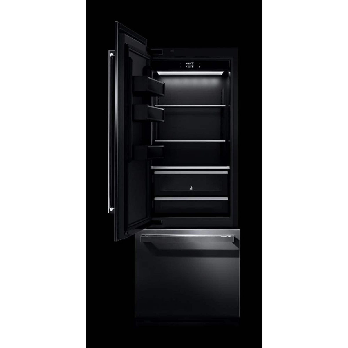 JennAir - 30 in. Wide 16.27 Cu. Ft. Bottom-Freezer Refrigerator with Daring Obsidian Finish Interior - Custom Panel Ready