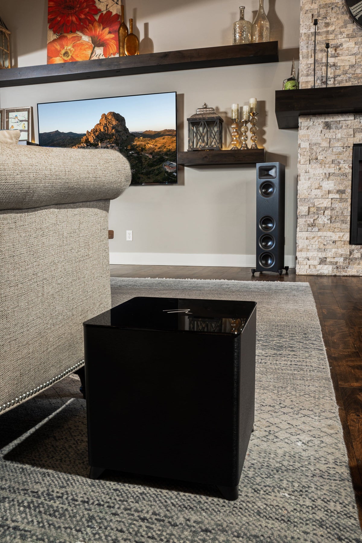MartinLogan - Dynamo Foundation 10, 10” Sealed, Powered Subwoofer, with Magnitude MT-400 Amplifier, DSP-Optimized, and Wireless Ready - Brushed Black
