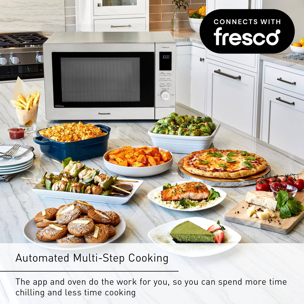 Panasonic - HomeCHEF Connect 4-in-1 Multi-Oven 1.2 Cu. Ft. Microwave, Air Fry, Convection Bake, Broil, with Genius Sensor Cooking - Silver