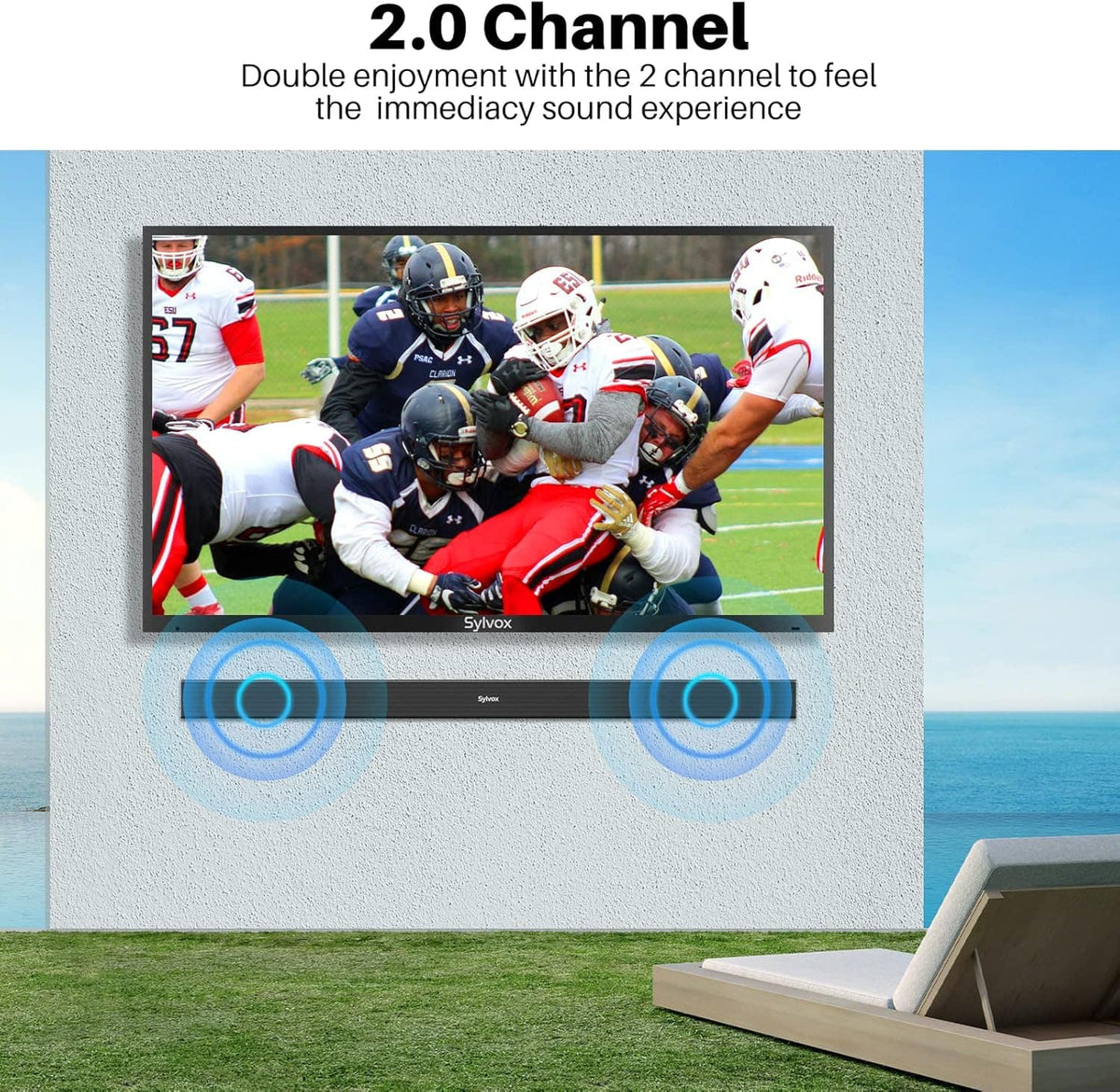 Sylvox - Elf S2 Bluetooth 2.0 Waterproof Outdoor Soundbar - Black