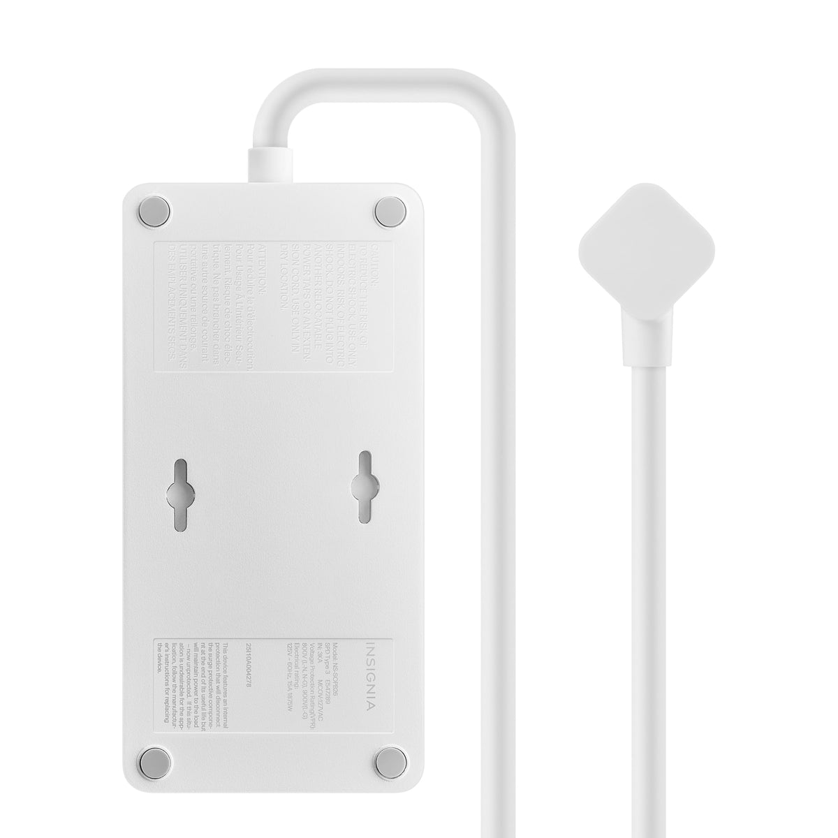 Insignia™ - 6-Outlet 980 Joules Surge Protector Strip with 3 ft. Power Cord - White