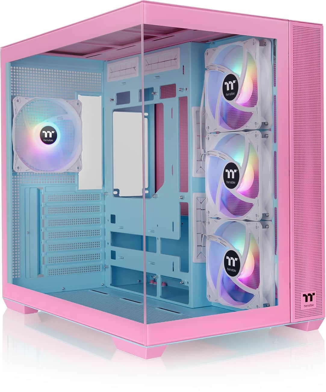 Thermaltake - View 380 TG ARGB ATX Mid-Tower PC Case - Bubble Pink