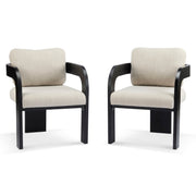 Dining Chairs & Pillow Back (Set of 2) - Beige / Black