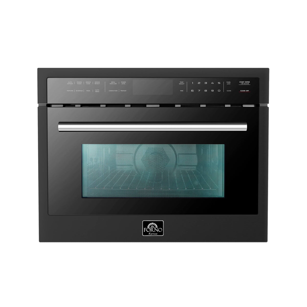 Forno Appliances - Oliena Espresso 1.6 cu. ft. Built-In Microwave and Convection Oven Combo with Sensor Cooking - Black