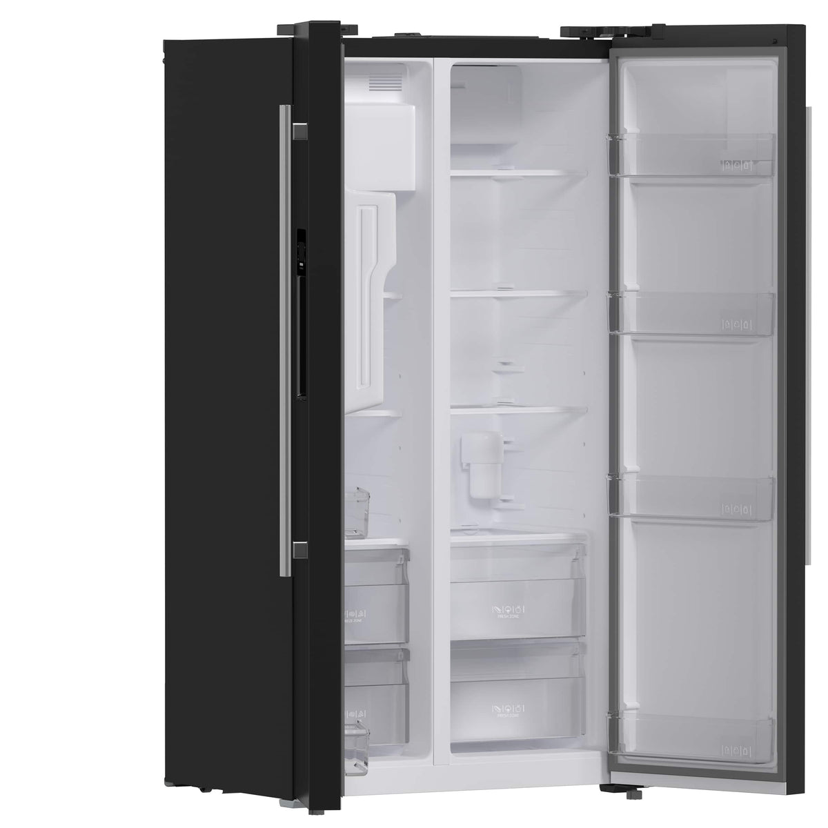 Forno Appliances - 36 in. Wide Salerno 20 Cu. Ft. Side-by-Side Counter-Depth Refrigerator with Ice and Water Dispenser - Black