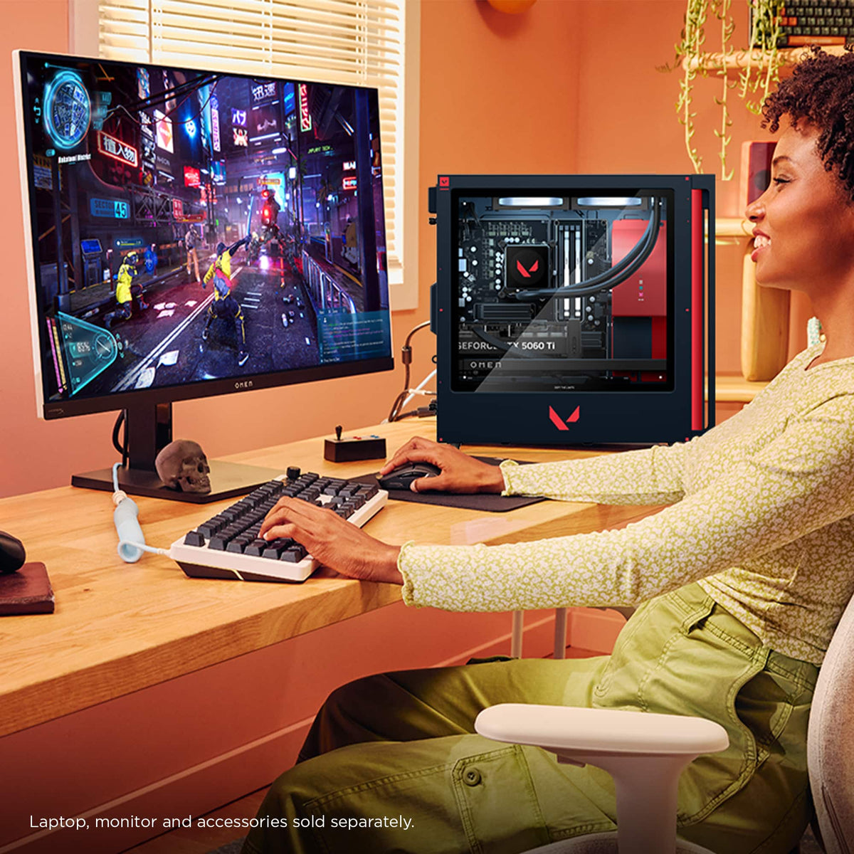 HP OMEN - 35L VALORANT Ltd. Ed. Gaming Desktop - Intel Core i7-14700F 2024 - 16GB Memory - NVIDIA GeForce RTX 5060 Ti - 1TB SSD - Navy