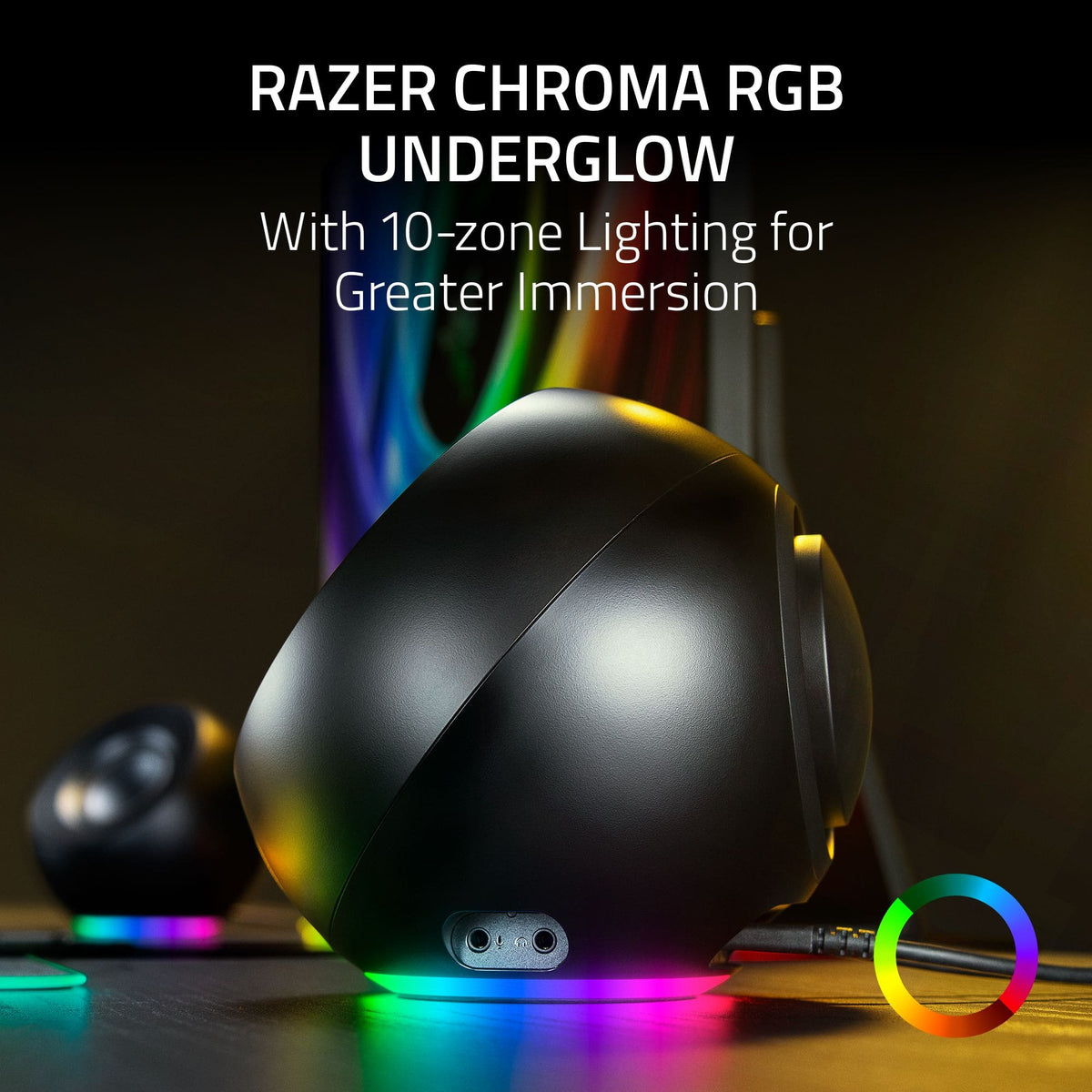 Razer - Mako X 2.0 RGB Desktop Speakers with Chroma RGB Underglow and 7.1 Surround Sound - Black