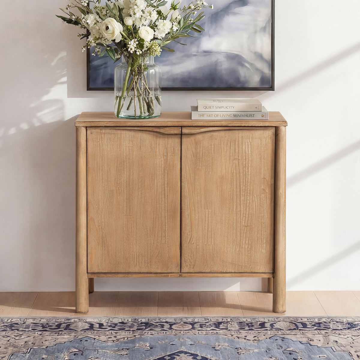 Nolan - Gabinete decorativo de 2 puertas - Marrón antiguo