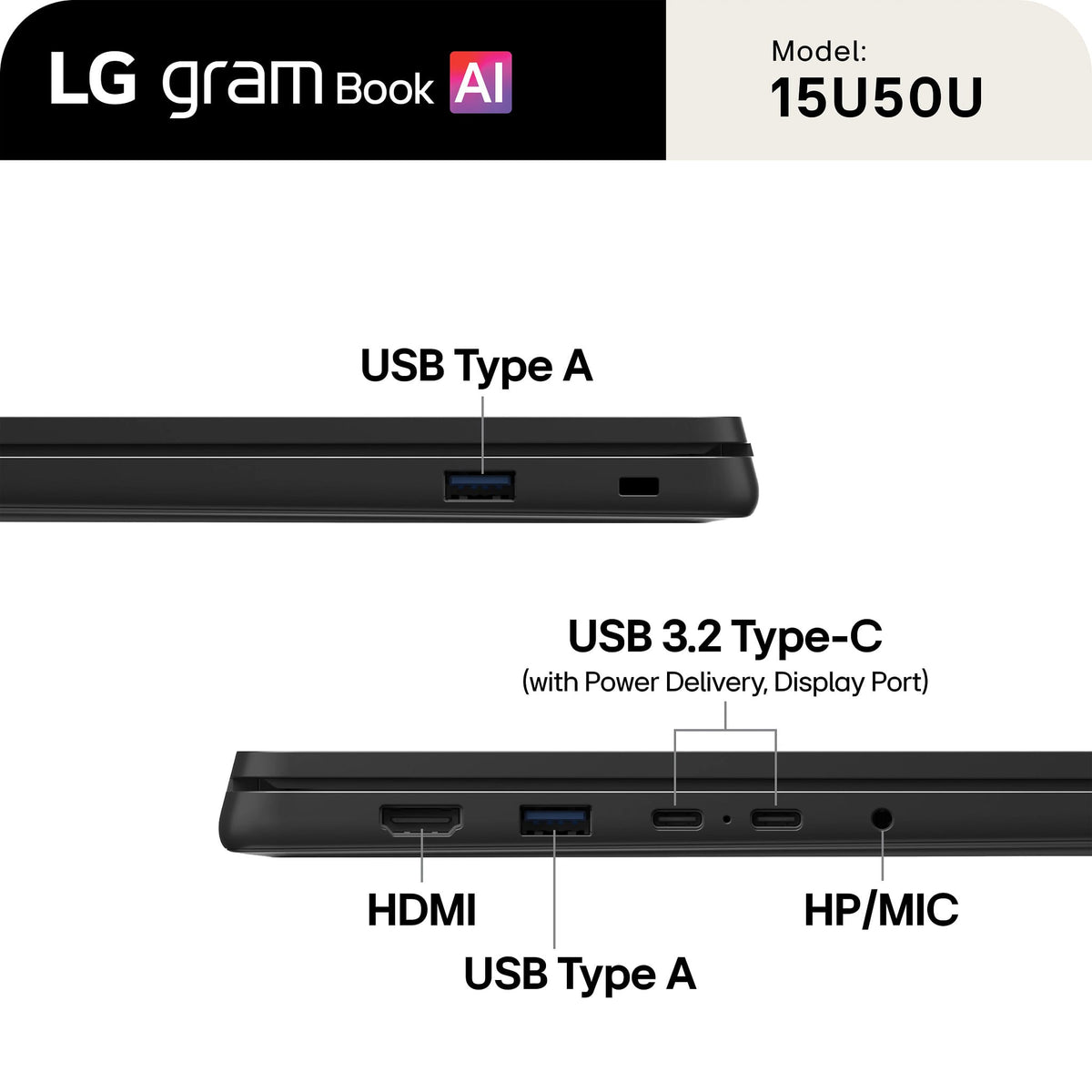 LG - gram Book 15" 2K Touchscreen Laptop - Intel Core Ultra 5 Processor 115U - 16GB RAM - 512GB SSD - Black