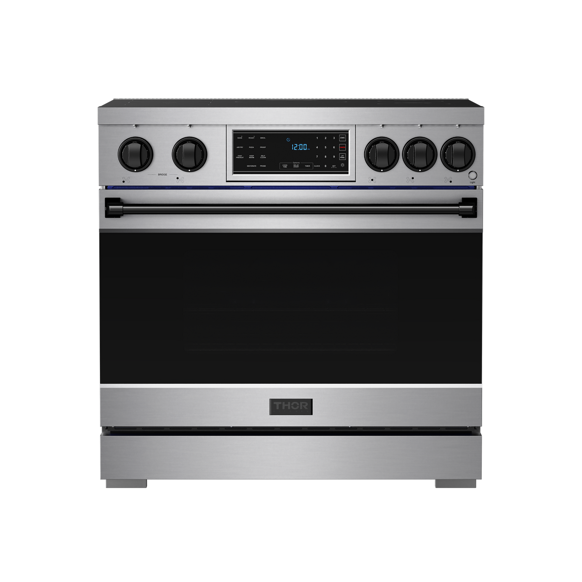 Gordon Ramsay Series by Thor Kitchen 6.0 Cu. Ft Freestanding Induction Range with Black Hardware - Stainless Steel