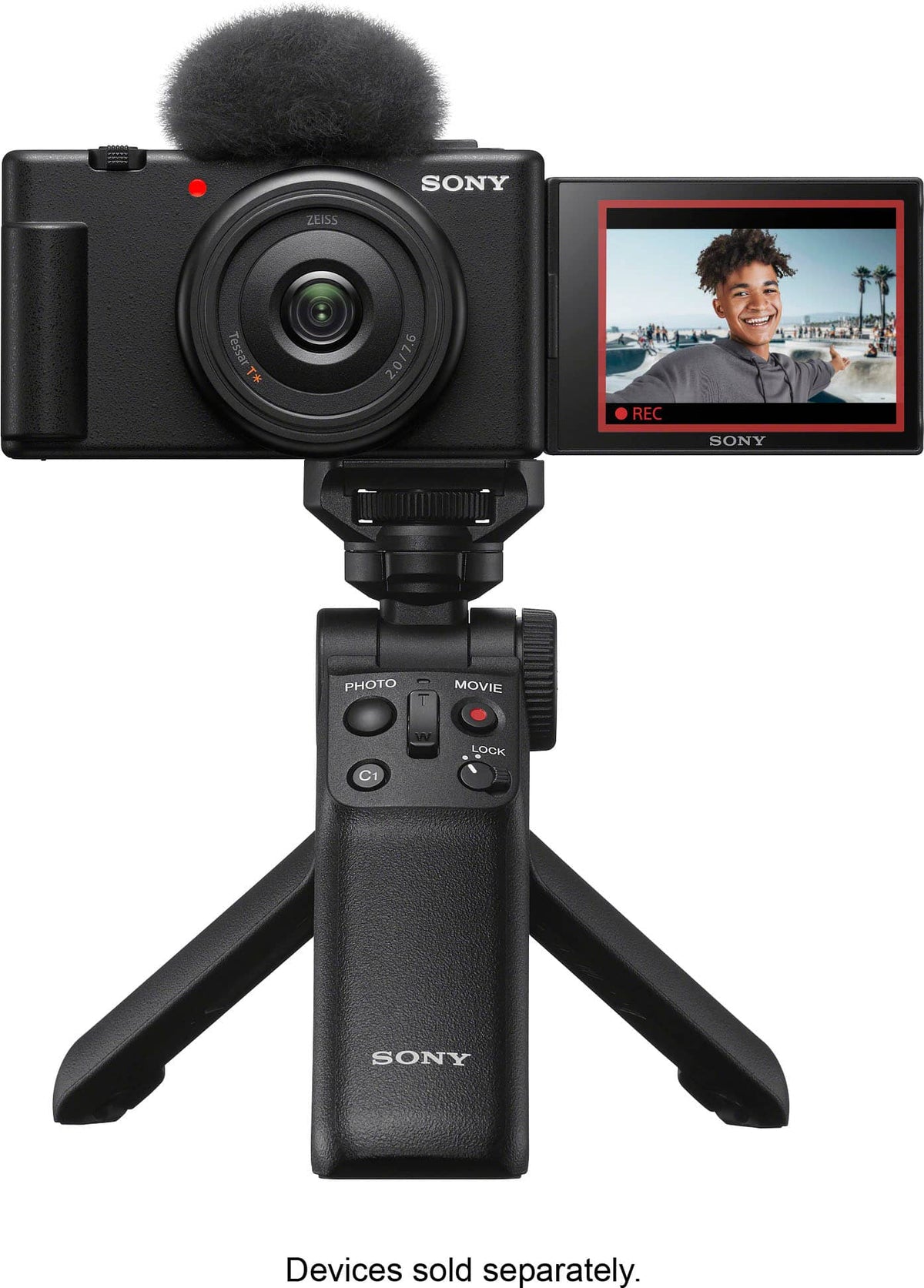 Sony - ZV-1F Vlog Camera for Content Creators and Vloggers - Black