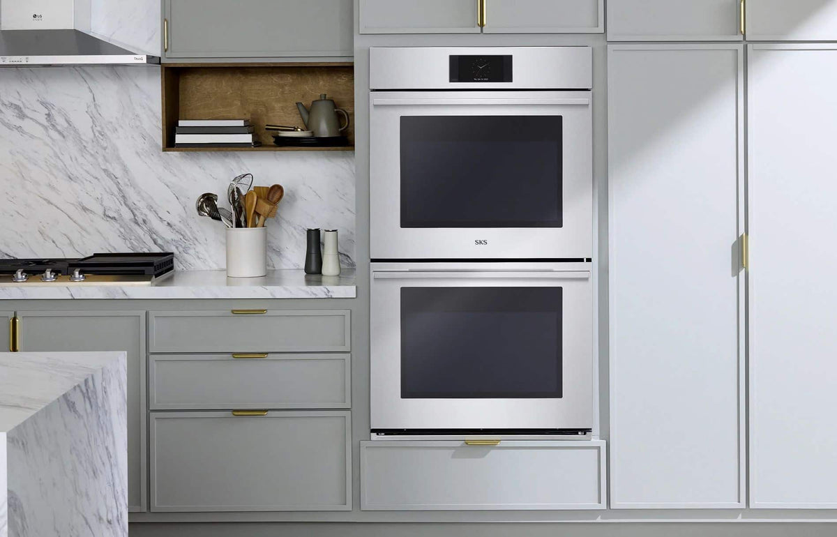 SKS - 30 in Built In Double Wall Oven with Steam - Satin Stainless Steel