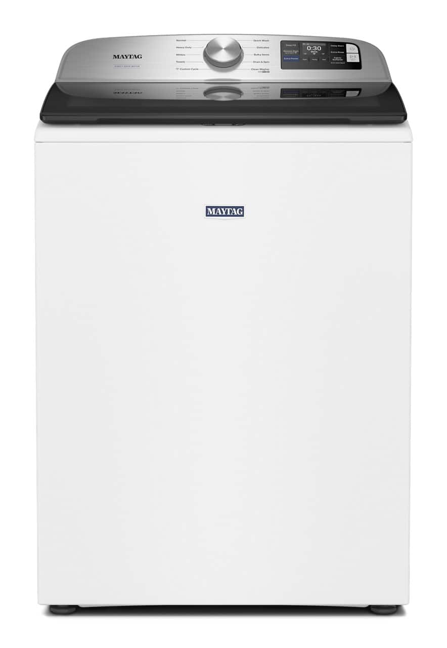 Maytag - 5.3 Cu. Ft. High-Efficiency Smart Top Load Impeller Washer with Extra Power - White