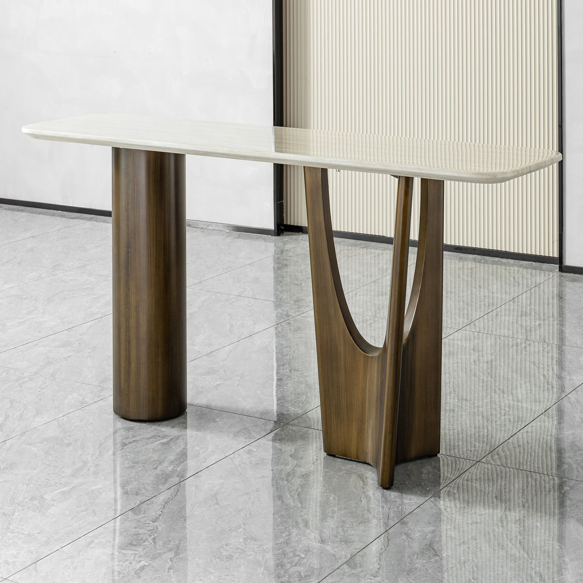 Mesa consola - Bronce antiguo / Beige