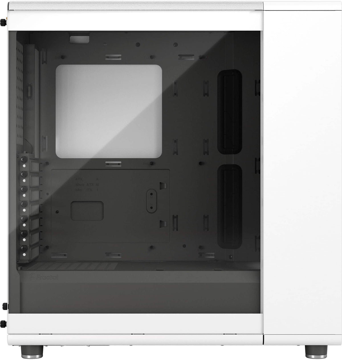 Fractal Design - North Chalk White with Oak Front and Clear TG Side Panel Mid-Tower PC Case - White