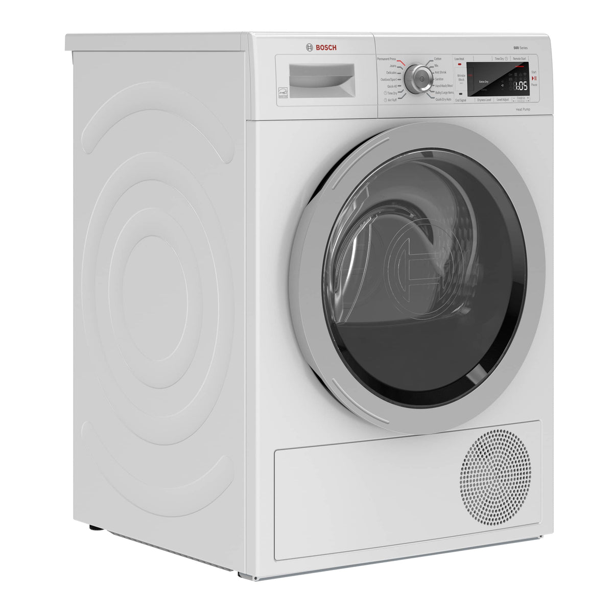 Bosch - 500 Series 4 Cu. Ft. Stackable Smart Electric Dryer with Self-Cleaning Condenser - White