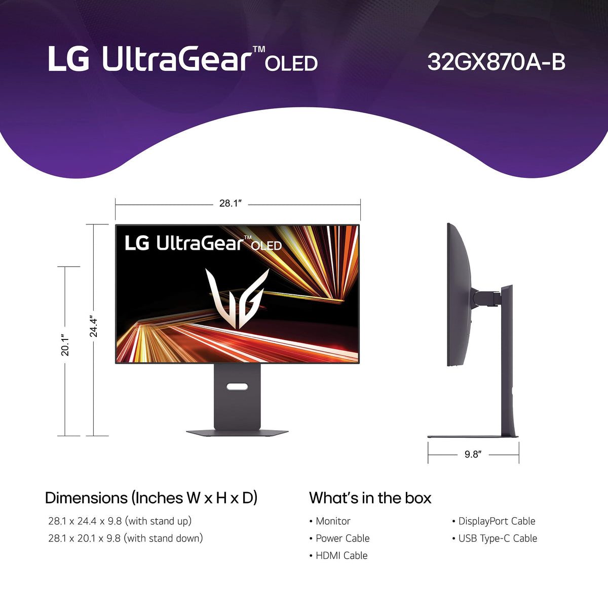 LG - UltraGear 32" OLED Dual Mode (4K UHD 240Hz, FHD 480Hz) 0.03ms G-SYNC Compatible, AMD FreeSync Premium Pro Gaming Monitor - Black