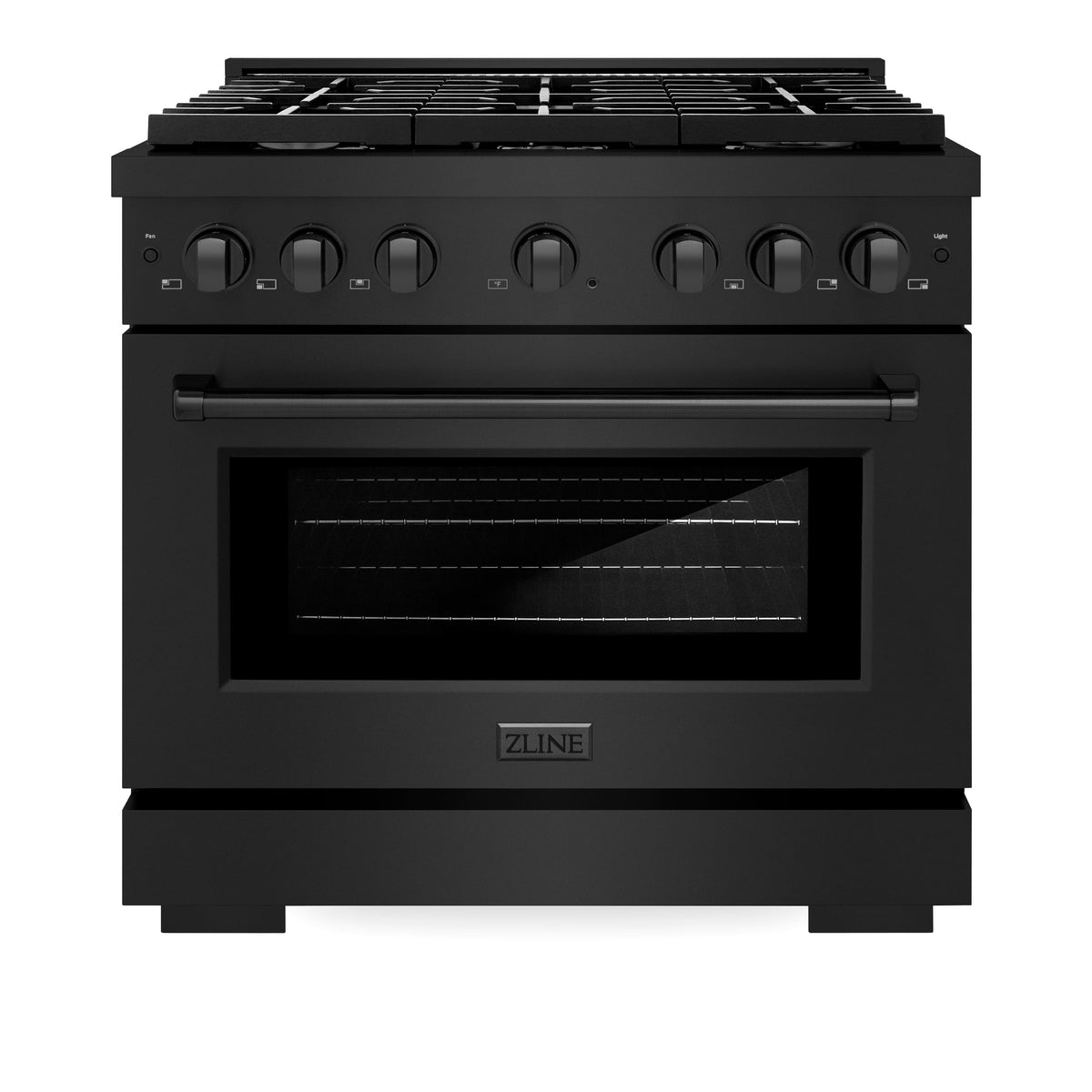 ZLINE - 36 in. Wide 6 Burner Paramount Gas Range and Convection Oven (SGRB-36) - Black Stainless Steel